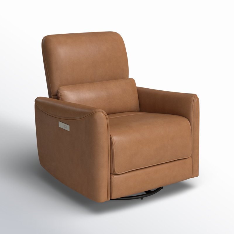 Santo Leather Swivel Power Recliner - Top Grain