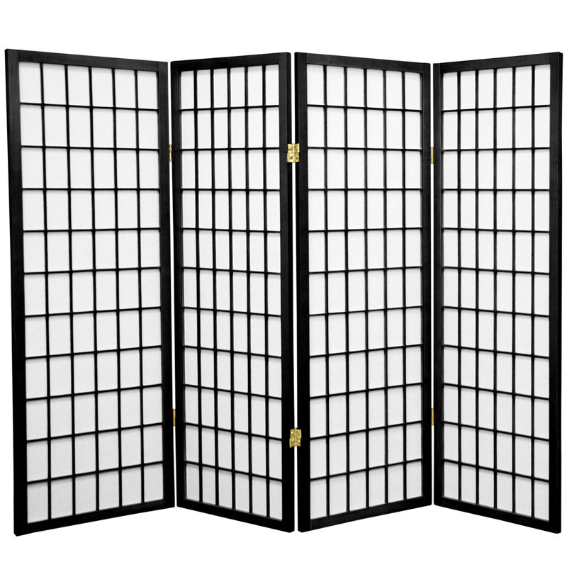 Paravent haut pliable 58,75 "Alex, Noir, 4 panneaux