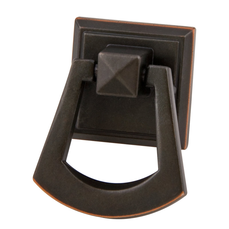 Pyramid 3" Length Oil Rubbed Bronze Large Square Ring Pull, Oil Rubbed Bronze, 3"