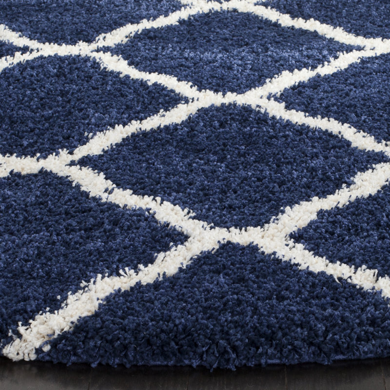 Ariauna Hudson Shag Performance Geometric Rug, Round 5'3"