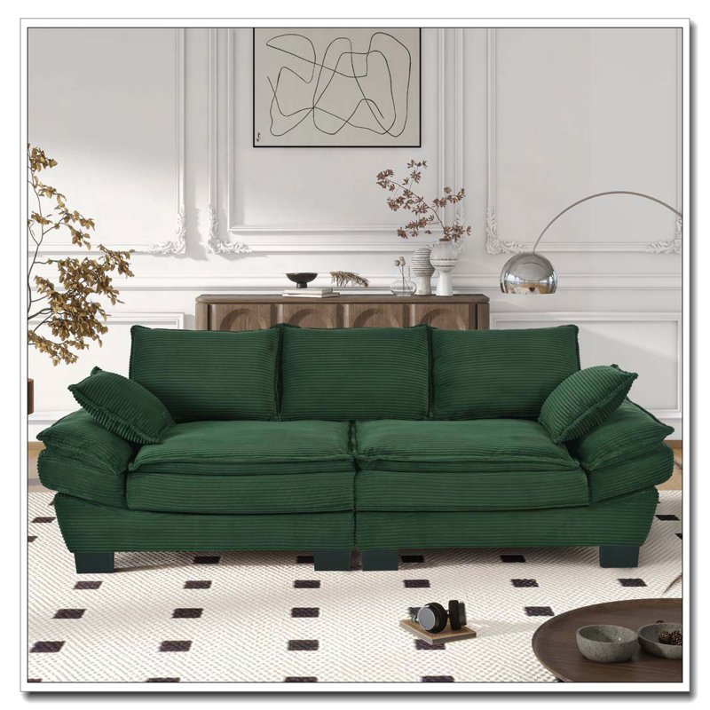 Canapé 85,4 po, Vert foncé