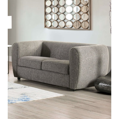 67.4" W Contemporary Loveseat, Charcoal Gray