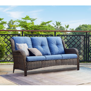 Red Barrel Studio® Carolina 75'' Wicker Outdoor Patio Sofa with ...