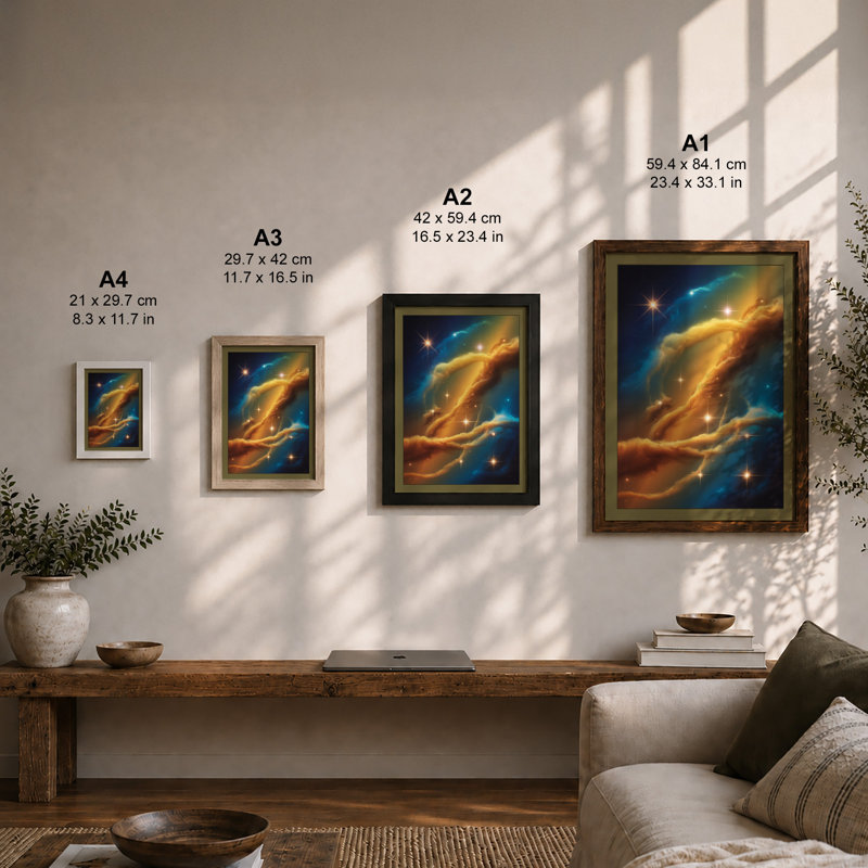 Cosmic Hands Modern - Framed Print, A4 - 29.7 x 21.0 cm, Unframed