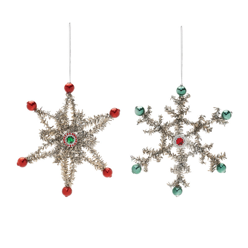 Ornement en forme de flocon de neige orné de bijoux (ensemble de 12)