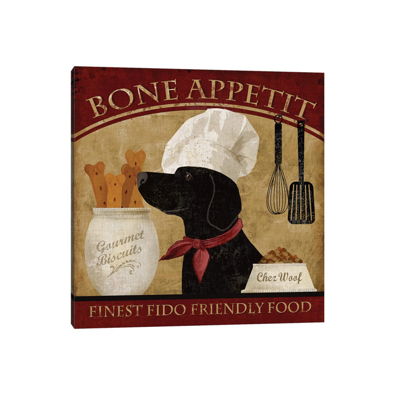 «Bone Appetit» par Conrad Knutsen - impression sur toile tendue, Toile tendue, H 18 po x l 18 po x P 1,5 po