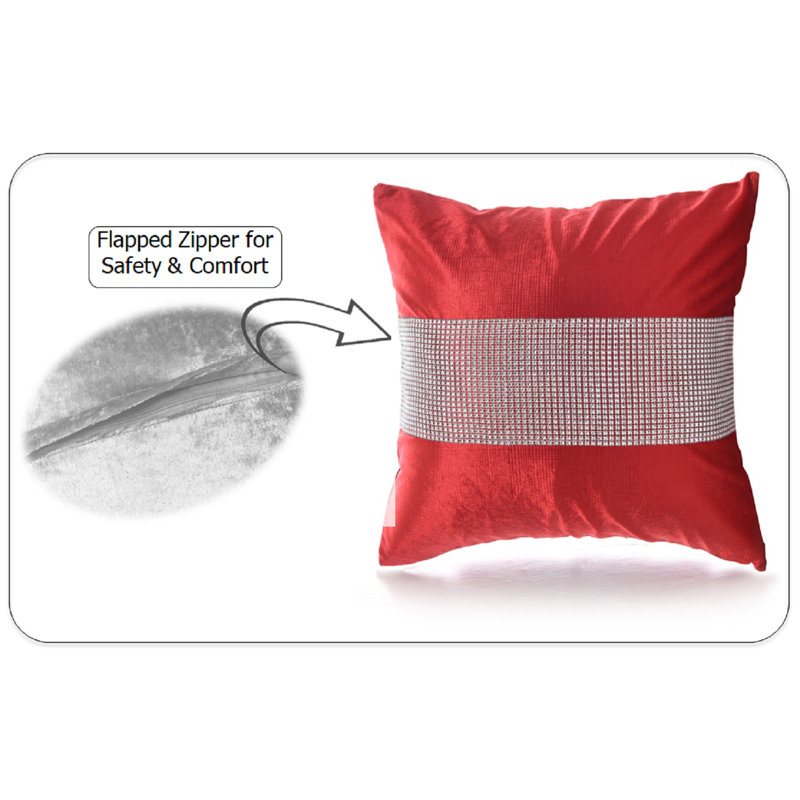 Adith Square Cushion Cover, Red, 55cm H x 55cm W x 4cm D