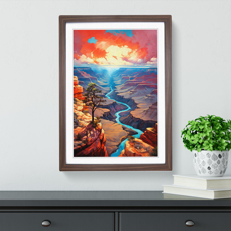 Grand Canyon Tachisme Art - Framed Print