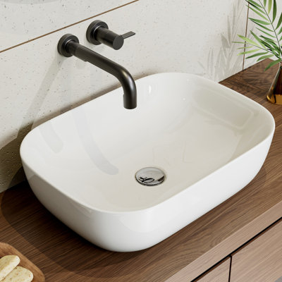 HOROW Basin 46mm L x 33mm W White Ceramic Oval Sink