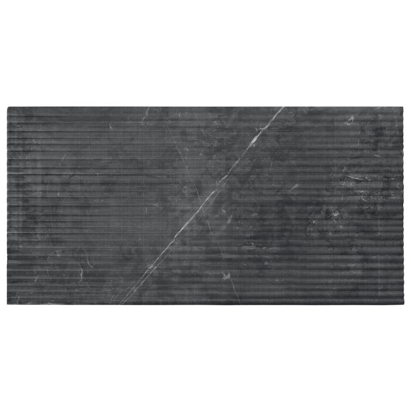 Carreau de marbre simple Strata l 12 po x L 24 po, Nero Marquina