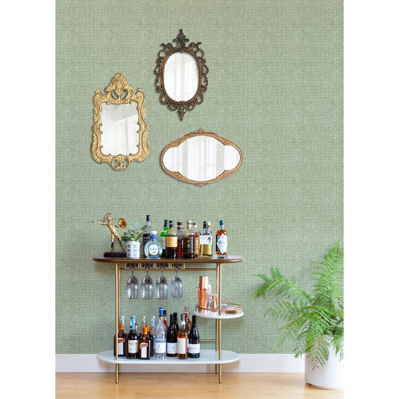 Rouleau de papier peint L 33 pi x l 20,5 po Basketweave, Vert