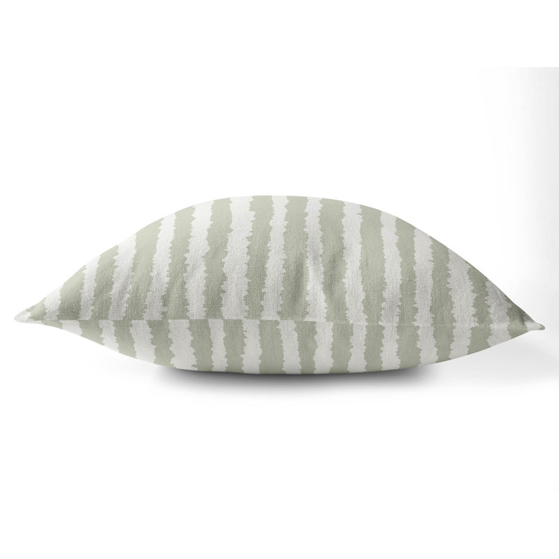 Coussin Long Gen, Vert clair rayé, H 26 po x l 26 po