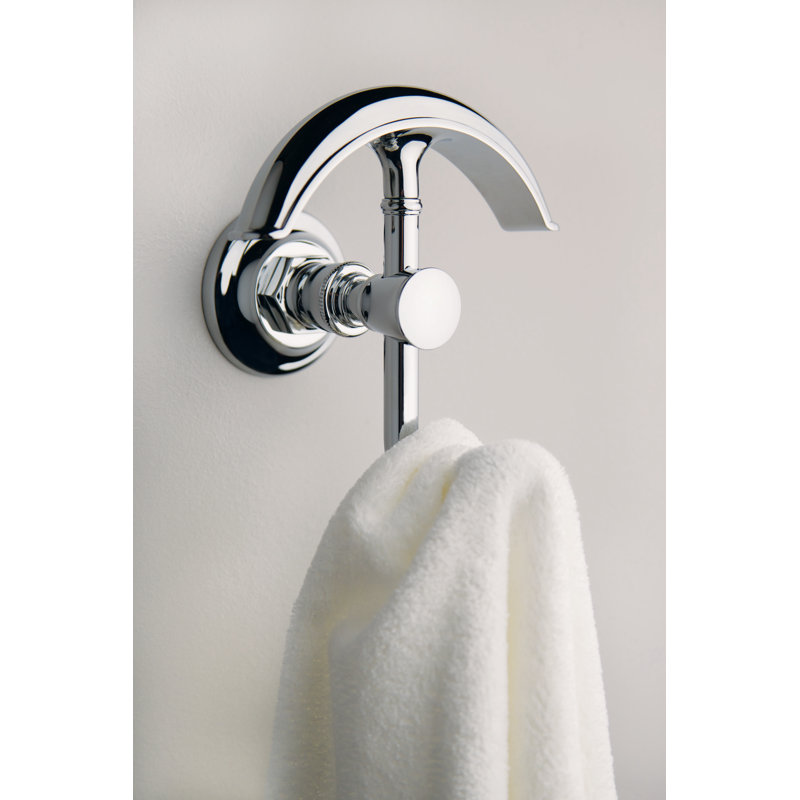 Eavon Double Robe Hook, Polished Chrome