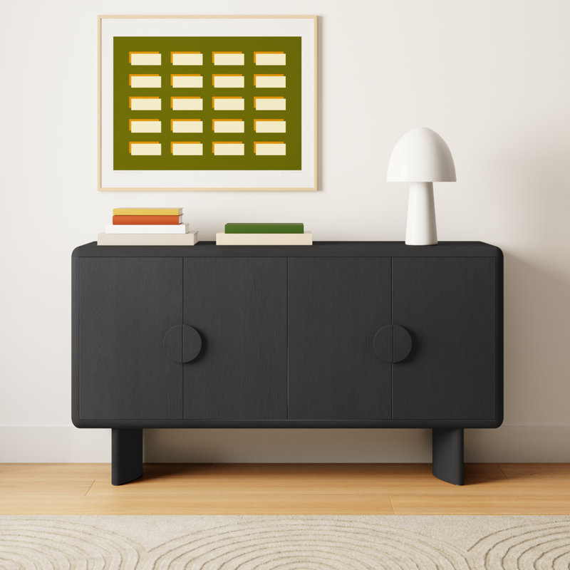 Circa 64" Curved Leg Sideboard, Black