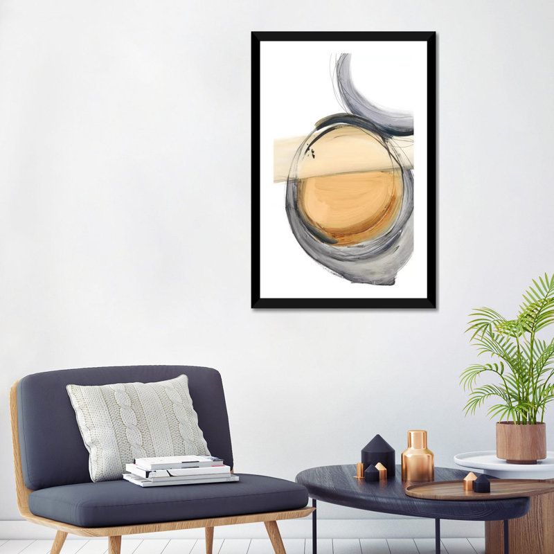 "Sienna & Slate III" par Ethan Harper, reproduction d’art, Blanc, Papier encadré noir, H 32 po x l 24 po x P 1 po