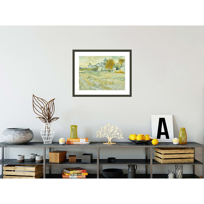 Vue de l'asile et de la chapelle Saint-Remy par Vincent van Gogh, impression giclée encadrée, H 23,49 po x l 29,5 po