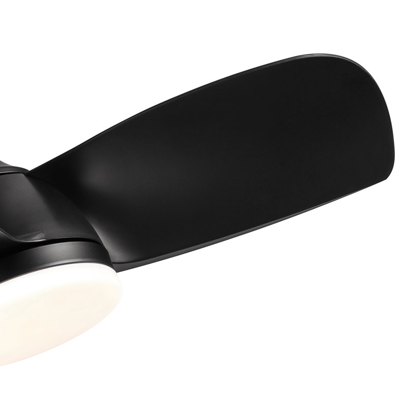 Éclairage de ventilateur de plafond à DEL intégré 28 po avec pales en ABS noir