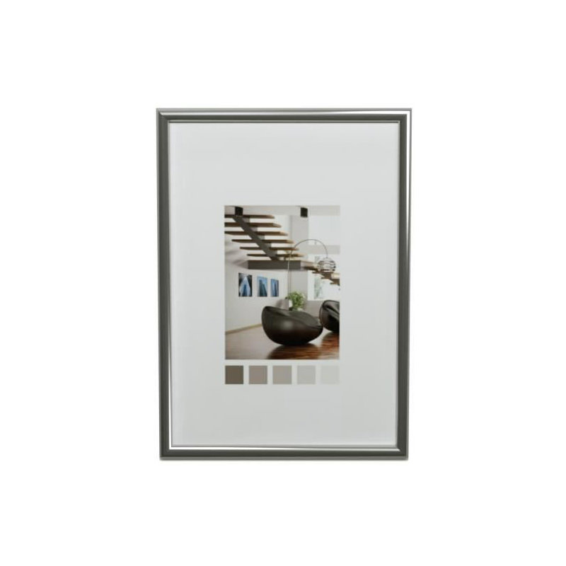 Picture Frame, 70cm H x 50cm W, Silver and black
