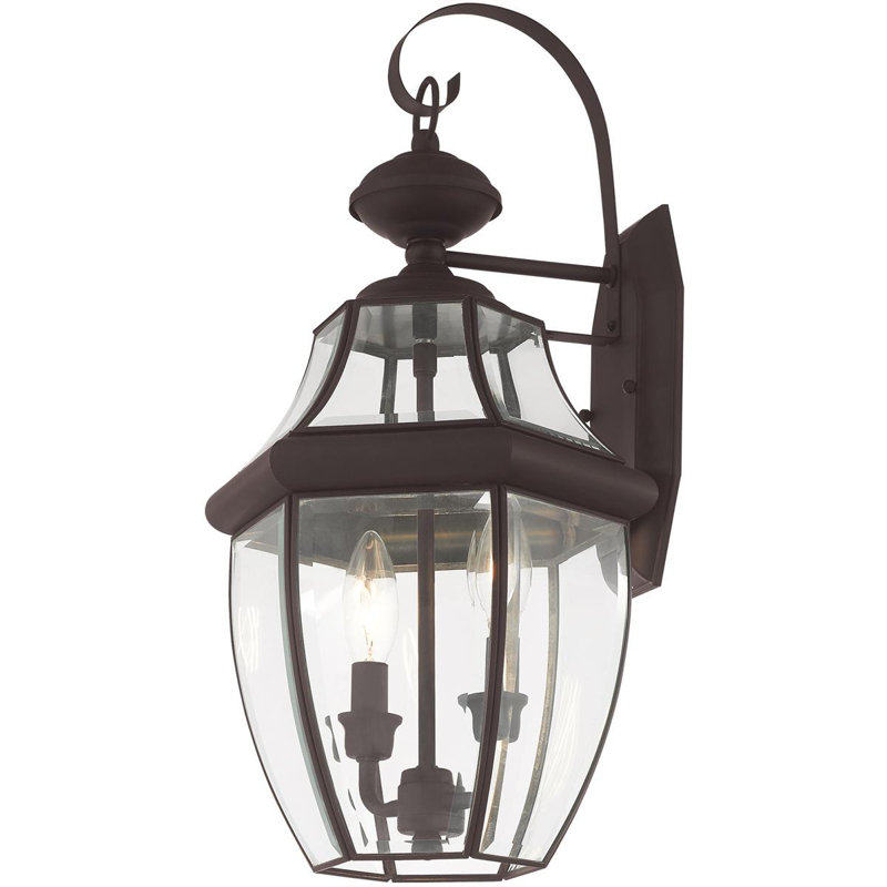 Bronze 20.25" Outdoor Wall Lantern with Clear Glass Shade