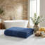 Serviette de toilette en coton turc bleu marine à motif grec, 76 x 41 cm