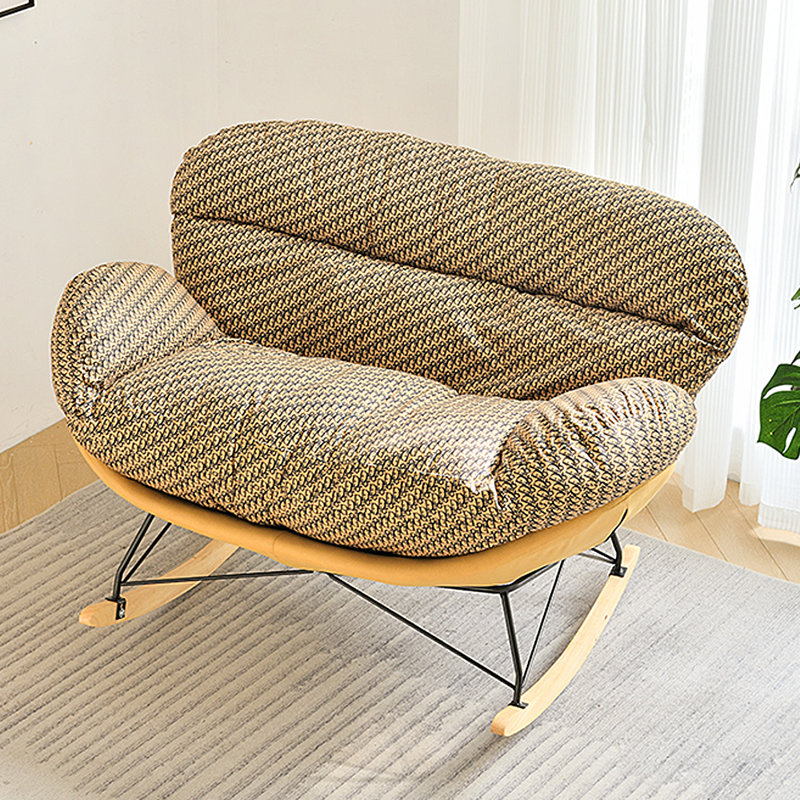 Chaise berçante confortable à conception intégrée, Jaune, Jaune
