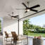 Ventilateur de plafond moderne à intensité variable de 52 po avec lumière et télécommande à 6 vitesses, moteur à courant continu réversible