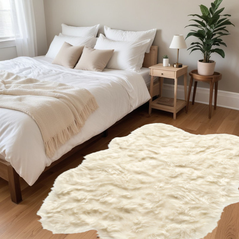 Tapis lavable en simili peau de mouton Arlett, Nouveauté 4 pi x 6 pi