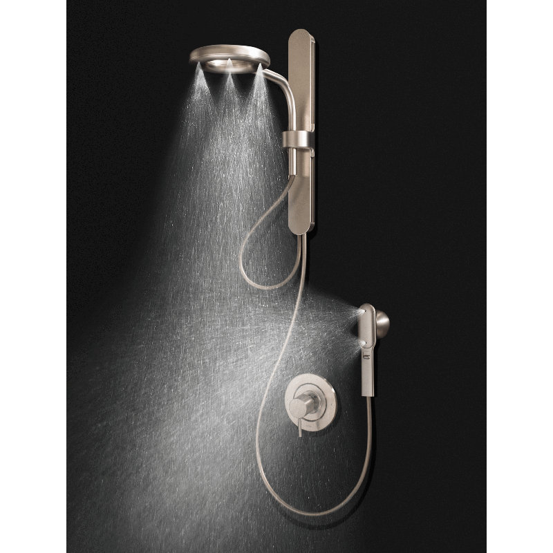 Moen Mixer Shower with Adjustable Shower Head, Overhead, Nickel