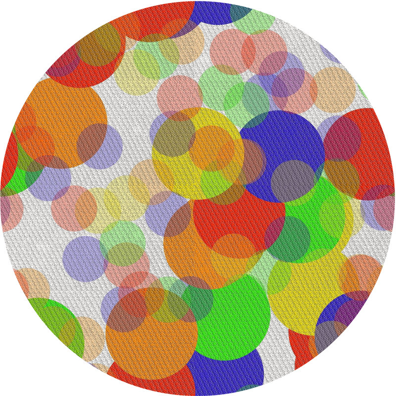 Tapis rouge à pois Colbert, Rond 8 pi