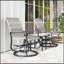 Ensemble de 2 fauteuils oscillants Outsunny, rotin rotin en osier avec structure en acier, dossier haut, jaune