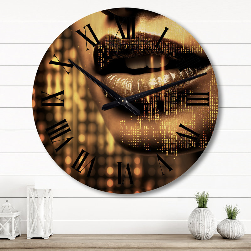 Horloge murale en bois massif Rhodri, Grand