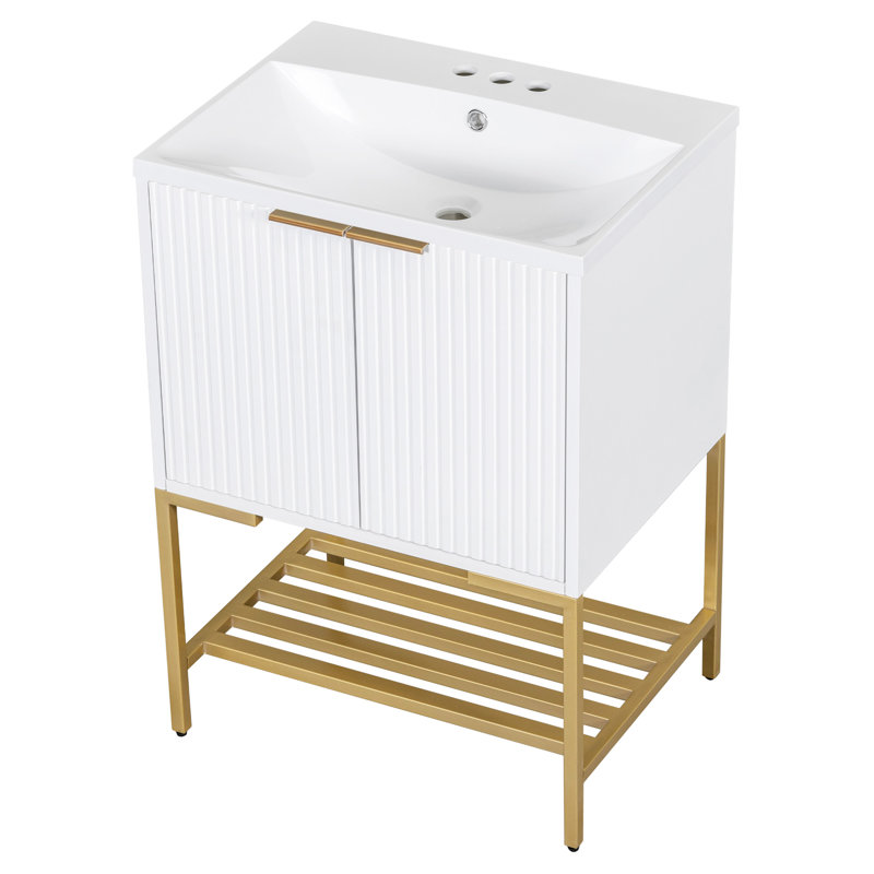 Meuble-lavabo de salle de bain élégant avec lavabo offrant beaucoup de rangement et un design moderne pour votre salle de bain.