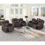 Fauteuil inclinable contemporain en gel avec chargement sans fil et porte-gobelet 2 bras de rangement modernes de couleur brune