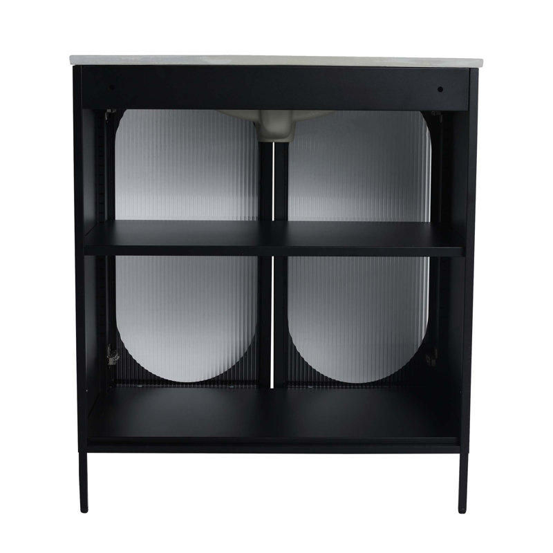 Meuble-lavabo autoportant de 30 pouces avec comptoir en céramique
