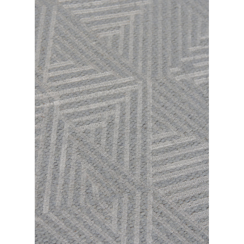 Pavilion Wool Geometric Area Rug in Denim, Rectangle 8' x 10'