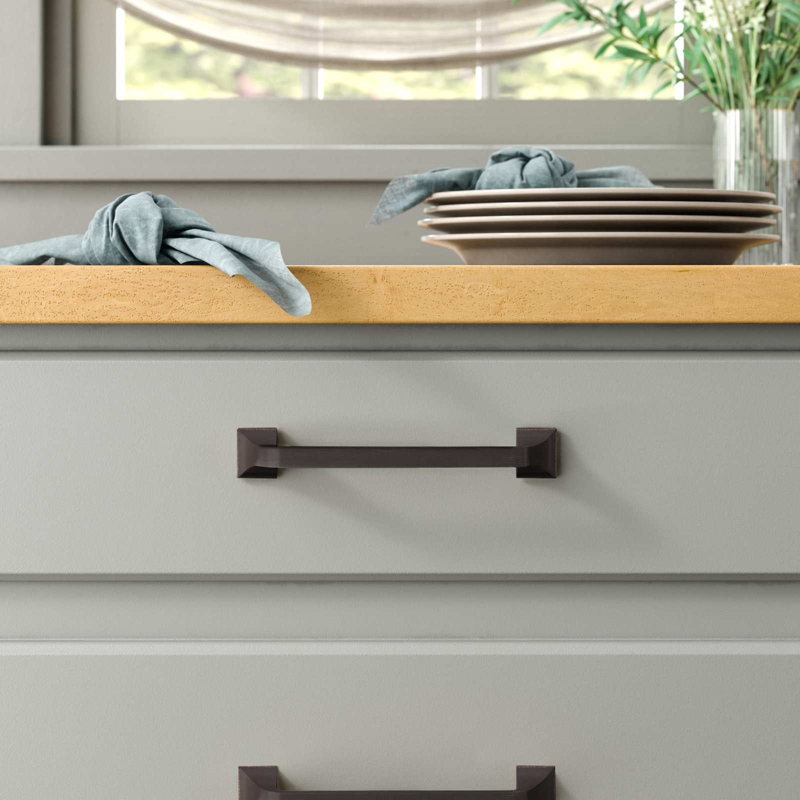 Forge Farmhouse Cabinet Pull, Vintage Bronze, 3-3/4", 1