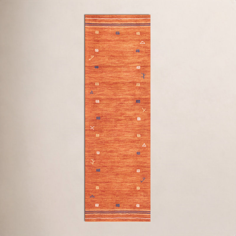 Danette Wool Rust Area Rug, Square 10'