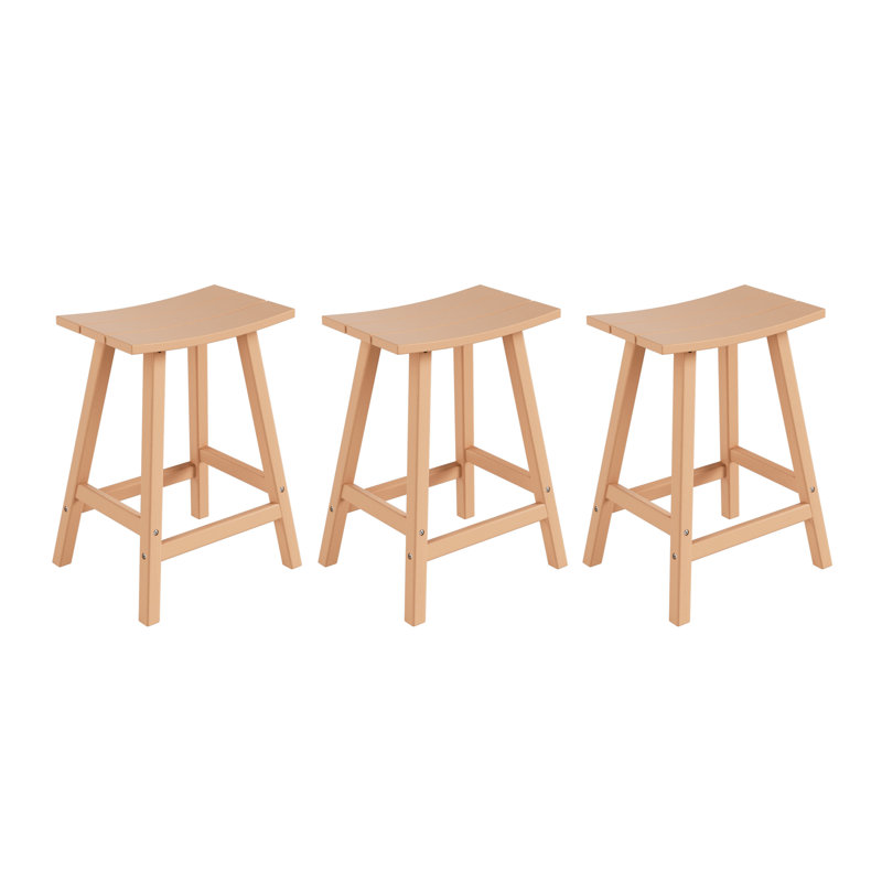 Tabouret de comptoir 24 "Contempo (ensemble de 3), Teck, Tabouret de comptoir (siège d'une hauteur de 24 p