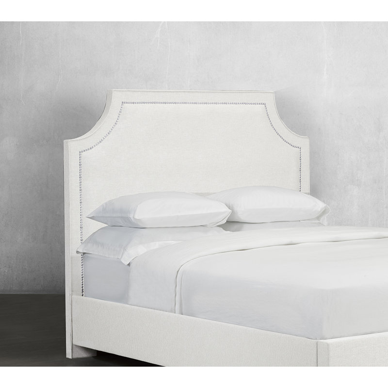 Tête de lit à panneau rembourré, Blanc, Grand