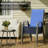 Patio Dining Set For 6, Outdoor Table And Chairs With 1.69'' Umbrella Hole, All Weather Patio Furniture Set, 30"X 55" Table And Stackable Pvc-Coated Polyester Chair, For Lawn, Deck (Umbrella Not Included)(Brown Table & Navy Blue Chairs )-1886006090-1886006100