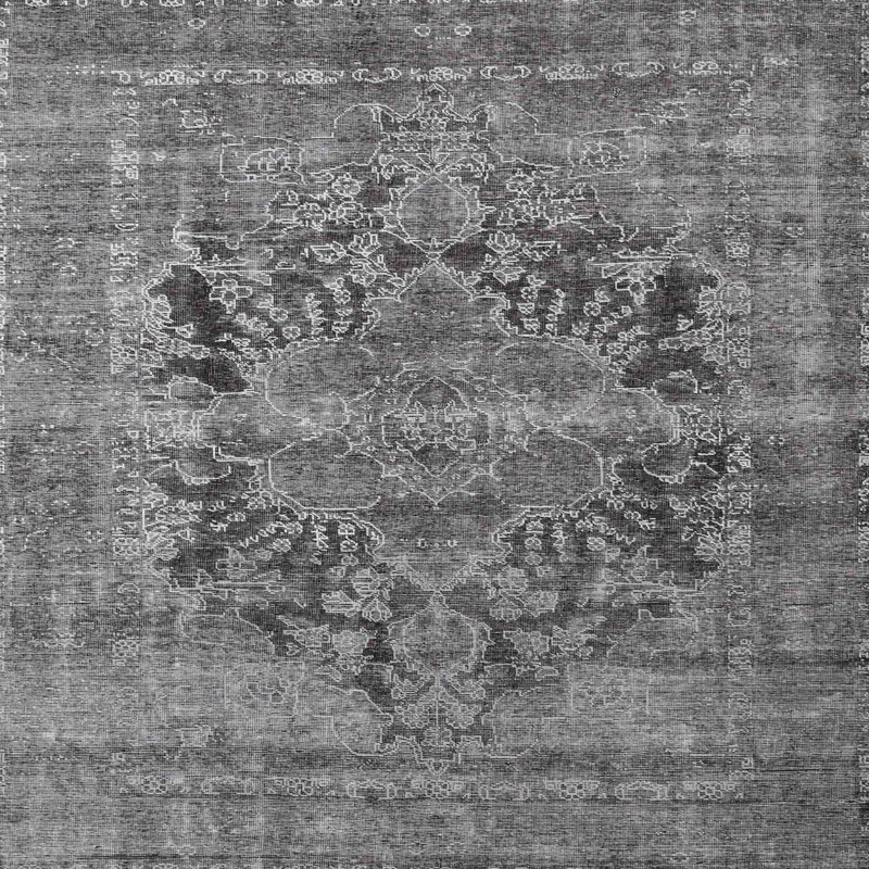 Tapis traditionnel gris / beige, Rond 5 pi