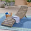 LAHAINA WOOD FOLDABLE CHAISE LOUNGE - GREY