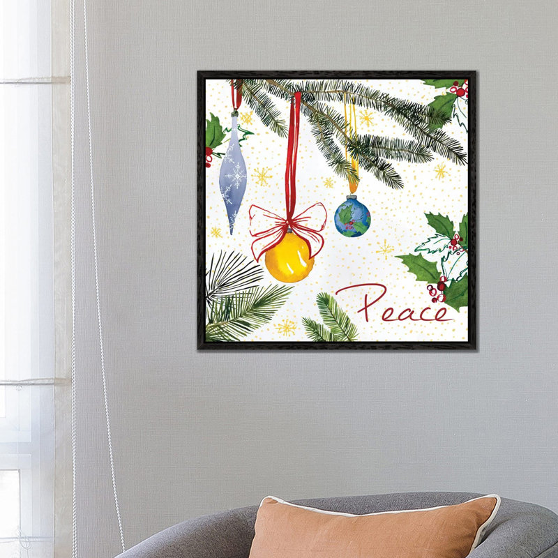 Watercolor Christmas III by Harriet Sussman - Floater Frame Gallery-Wrapped Canvas Giclée on Canvas, 66.04 cm H x 66.04 cm W