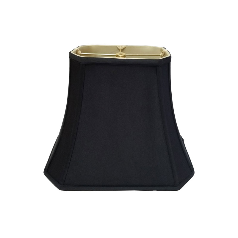 Abat-jour cloche en soie / shantung (araignée), Noir / Blanc cassé, H 13,25 po x l 18 po x P 18 po