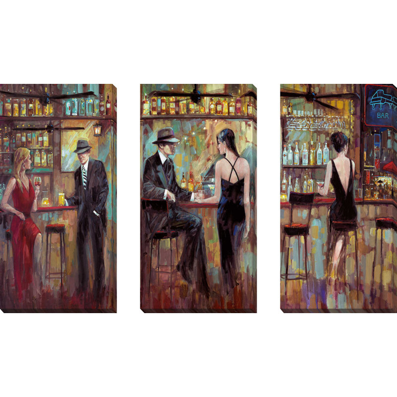 "Happy Hour", ensemble de 3 impressions sur toile