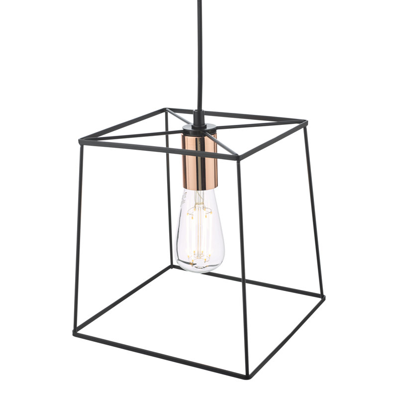 Lukka 1 - Light Single Pendant, Matt Black/Copper