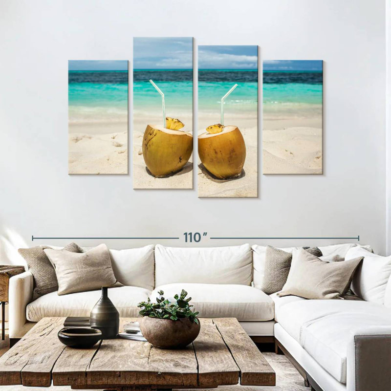 Yarlin Tropical Coconut Drinks, 54"H x 84"W