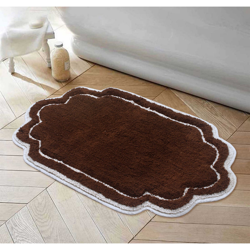 Tapis pour salle de bain Dobrinka, Brun, 24 po x 40 po (rectangulaire)