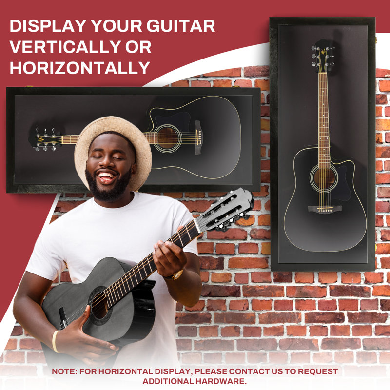 Vitrine pour guitare acoustique PENNZONI, fabriquée à partir d'une structure en bois franc et d'une acrylique transparente