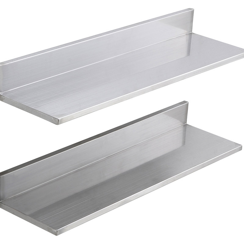 Tablette flottante en acier inoxydable de 8,6 po x 30 po, capacité de 44 lb, rangement pour restaurant, bar, hôtel, argent, tablette spacieuse en acier, facile à assembler